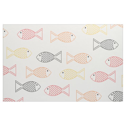 ペット金魚/コイ鯉魚プリント模様 ファブリック (ファットクウォーター)