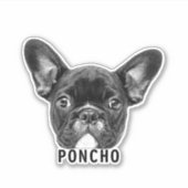 ペット顔の写真と名前のステッカスタマイズクをアップロード シール (正面)