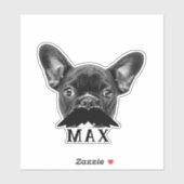 ペット顔の写真と名前を口ひげでアップおもしろいロード シール (シート)