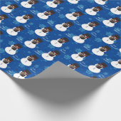 ペット顔雪だるまメリークリスマスインラップスペインの ラッピングペーパー (角)