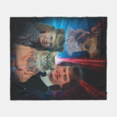 ペット風変わりポートレートグラモールショット フリースブランケット (正面(横))