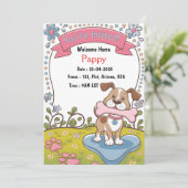 ペット養子縁組お祝い招待状 招待状 (スタンド正面)