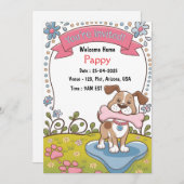 ペット養子縁組お祝い招待状 招待状 (正面/裏面)