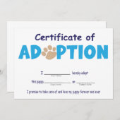 ペット養子縁組の証を手に取ろう 招待状 (正面/裏面)