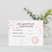 ペット養子縁組の誕生日パーティー証明書 (スタンド正面)