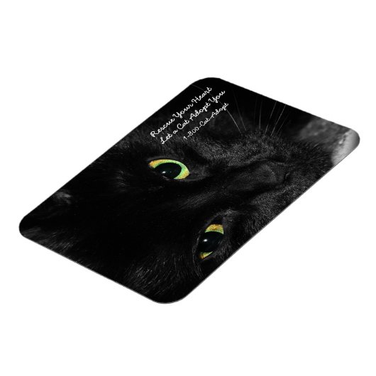 ペット養子縁組ハートを救う黒猫 マグネット (左側)