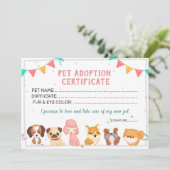 ペット養子縁組証明書テンプレート 招待状 (スタンド正面)