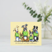 ペット養子非営利グリーンティー犬カスタム ポストカード (スタンド正面)