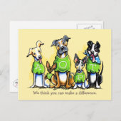 ペット養子非営利グリーンティー犬カスタム ポストカード (正面/裏面)