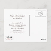ペット養子非営利グリーンティー犬カスタム ポストカード (裏面)