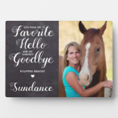 ペット馬の記念パーソナライズされた写ウマ科の真 フォトプラーク (正面)