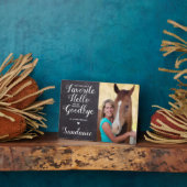 ペット馬の記念パーソナライズされた写ウマ科の真 フォトプラーク (側面)