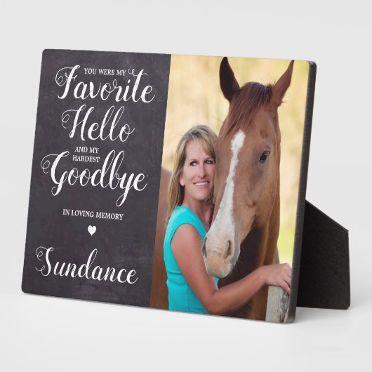 ペット馬の記念パーソナライズされた写ウマ科の真 フォトプラーク (側面)