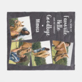 ペット馬パーソナライズされた記念撮影コラージュ フリースブランケット (正面(横))