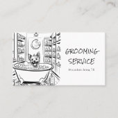 ペット魅力的スパに犬をスケッチするグルーミング 名刺 (正面)