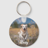 ペット2パーソナライズされた写真テンプレート両面ドッグ キーホルダー (裏面)