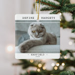 ペット「おもしろい定義」写真のいけなクリスマス セラミックオーナメント<br><div class="desc">ペットおもしろいフォトクリスマスセラミックオーナメント。デザインには、飼い犬や猫の写真が掲載され、その名いけな前や年を記している。すべての文字は提供されたカスタマイズテンプレートを使用する簡単である。</div>