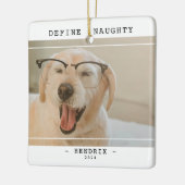ペット「おもしろい定義」写真のいけなクリスマス セラミックオーナメント (左)