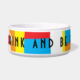 ペット キャット ボウル 大きめ 「食べ、飲んで、もっと毛むくじゃらに」