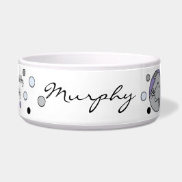 ペット キャット 大きな 青い ペット ボウル 『ここに、キティ、キティ!』