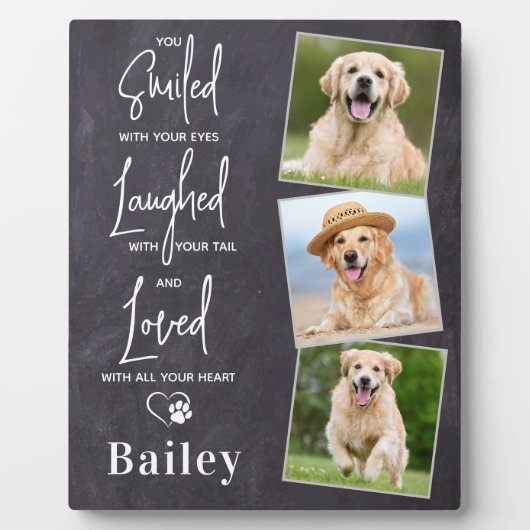 ペット ドッグ メモリアル 個人用 思い出の写真 フォトプラーク (正面)