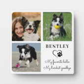 ペット ドッグ メモリアル 現代のカスタマイズ 3 枚の写真 フォトプラーク (正面)