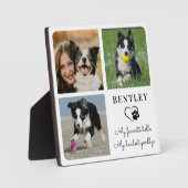ペット ドッグ メモリアル 現代のカスタマイズ 3 枚の写真 フォトプラーク (正面)