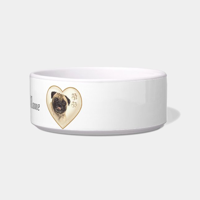 ペット パグ 犬の水碗または食器 ボウル (右)