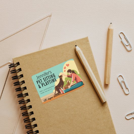 ペット&プレイタイムドッグのビジネスのステッカーシート 長方形シール