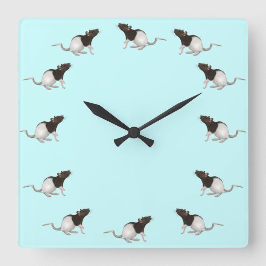 ペット・ラ絵画ット スクエア壁時計 (正面)