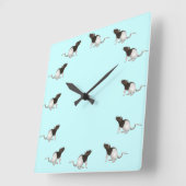 ペット・ラ絵画ット スクエア壁時計 (傾斜)