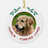ペット・愛犬のメモリアル・クリスマスフォト セラミックオーナメント (正面)