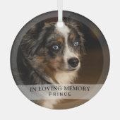 ペット+愛犬の思い出の写真の記念品 ガラスオーナメント (正面)
