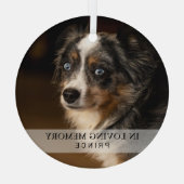 ペット+愛犬の思い出の写真の記念品 ガラスオーナメント (裏面)
