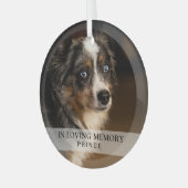 ペット+愛犬の思い出の写真の記念品 ガラスオーナメント (正面左)