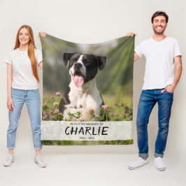 ペット+犬の思い出フォトブランケット メモリアル フリースブランケット