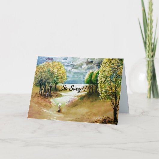 ペット/犬の紛失に対する同情カード サンキューカード (正面)