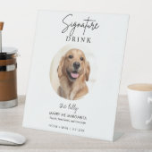 ペット+犬の結婚式のシグネチャードリンク カクテルバー 台座サイン (インサイチュ)