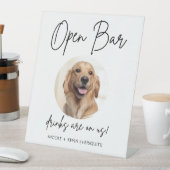 ペット+犬の結婚式 オープン+バー ドリンク カクテル 台座サイン (インサイチュ)