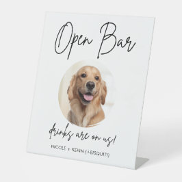 ペット+犬の結婚式 オープン+バー ドリンク カクテル 台座サイン