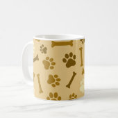 ペット – 犬または猫の手の足跡と骨のパターン コーヒーマグカップ (正面左)