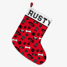 ペット+犬グッズ ラージクリスマスストッキング