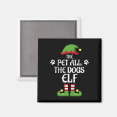 ペット+犬+エルフ+家族+おそろい+クリスマス マグネット (正面/裏面)