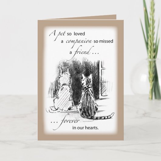 ペット・犬・猫悔やみや弔慰 カード (正面)