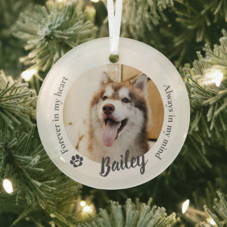 ペット 犬 猫 オーダーメイド フォト メモリアル 記念品 ガラスオーナメント