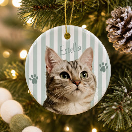 ペット 犬 猫 写真 ポートレート クリスマス 記念品 セラミックオーナメント