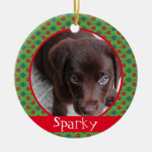 ペット 犬 猫 写真 爪跡 モノグラム セラミックオーナメント (正面)
