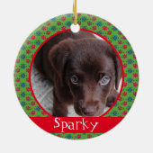 ペット 犬 猫 写真 爪跡 モノグラム セラミックオーナメント (裏面)