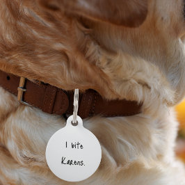 ペット 犬 猫 私は Karen をかむ おもしろい首輪 カスタム ロスト ペット　ネームタグ