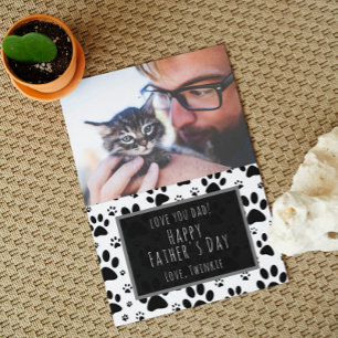 ペット(猫または犬)の肉球プリントの父の日写真カード シーズンカード
